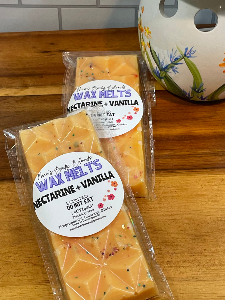 Nectarine Vanilla wax melt snap bar